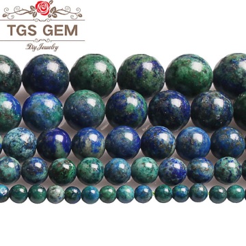 Natural Stone Azurite Lapis Lazuli Malachite Gem Stone Round Loose Beads For Bracelet Necklace Jewelry Making 4 6 8 10 12MM