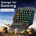 Left Hand Keyboard Single Hand Keyboard Mechanical Feel Game Keyboard for Mobile Tablet Laptop PUBG Game