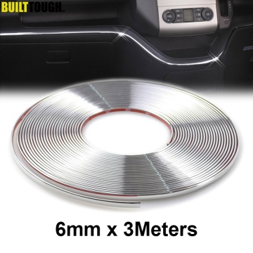 3M Car Accessories Chrome Strip Styling Decoration Moulding Trim Cover Strips Auto DIY Body Bumper Protector Sticker Guard 6mm