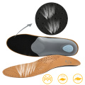 Sunvo Leather Orthotic Insoles for Flatfoot Arch Support Orthopedic Silicone Massage Shoe Pad Men Women Foot Care Cushion Insole