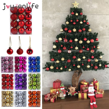 24pcs Christmas Ball Ornaments for Xmas tree Bauble Hanging Home decoration Supplies Christmas Party Decor noel New Year Gifts