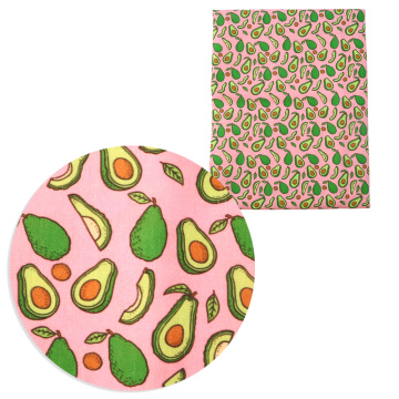 50*145cm Avocado Leaf Printed Polyester Cotton Fabric for Tissue Kids Home Textile for Sewing Doll Wedding Dress,1Yc10644