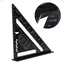 7'' Metric Aluminum Alloy Speed Square Roofing Triangle Angle Protractor Square Carpenter's Measuring Sharpeners M12 dropship