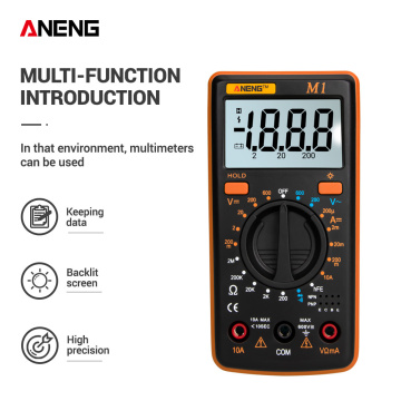 Digital Multimeter Professional ANENG M1 Digital Multimeter LCD AC Voltage Current Resistance Transistor Multifunction Tester