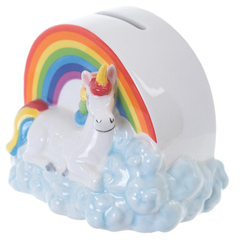 Personalised Rainbow Cloud Unicorn Piggy Bank Unicorn Money Box Magical Unicorn Saving Bank Ceramic Piggy Bank Saving Money Box