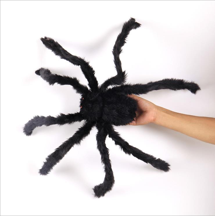 New Halloween Horrible Big Black Furry Fake Spider Bats Size 30cm,50cm,75cm Creep Trick Or Treat Halloween Decoration props