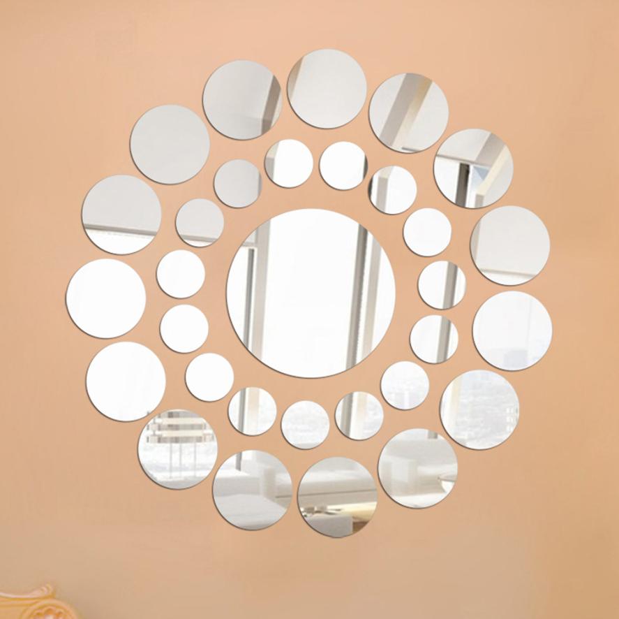 High Quality Environmental Protection 31X Round Mirror Wall Sticker Acrylic Surface Decal Home Room DIY Art Decor 17Aug 02
