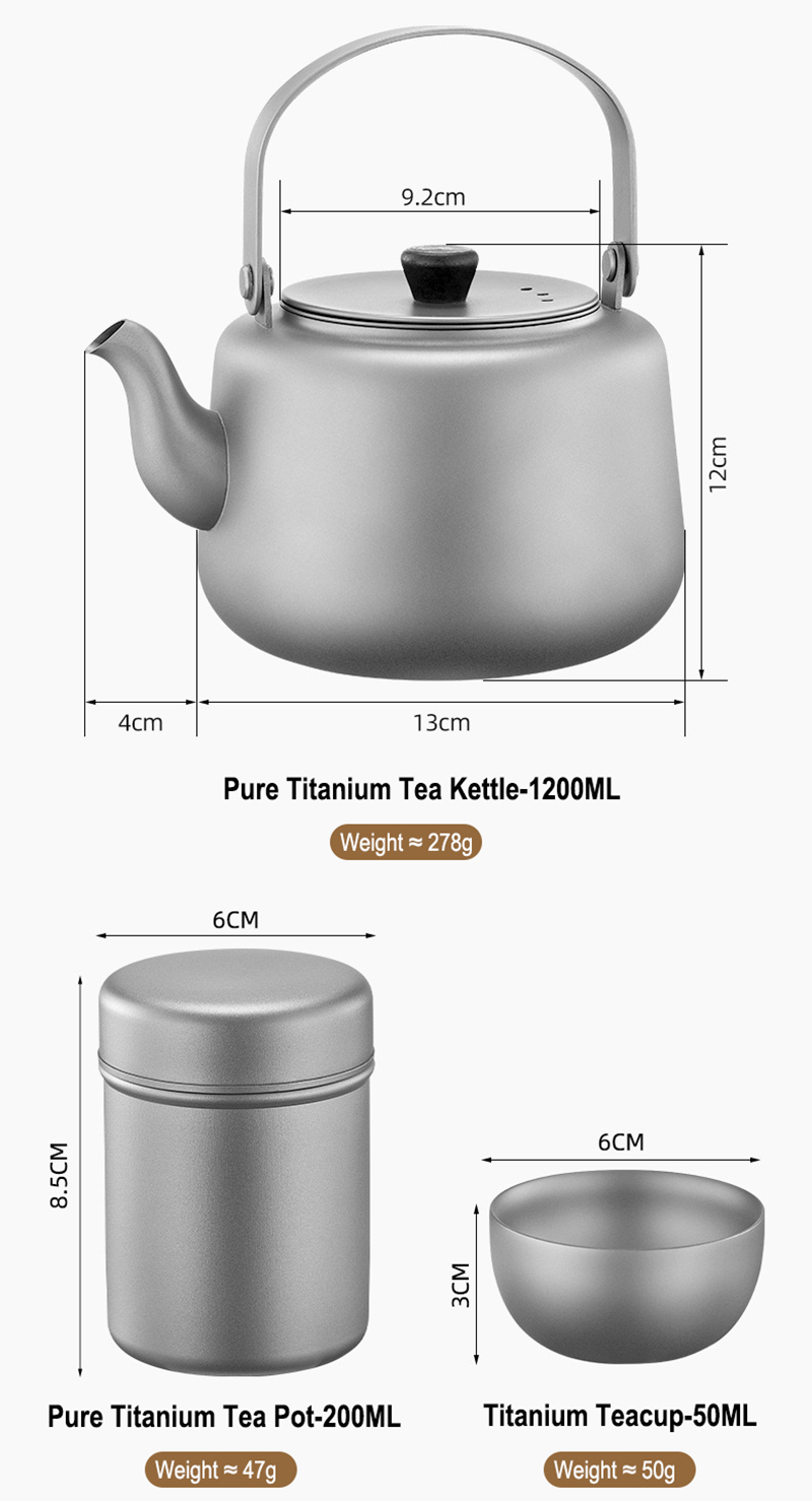 1.2L Outdoor Camping Kettle Teapot Set