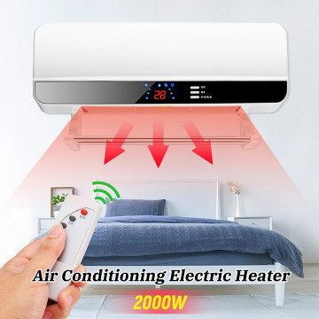 Wall Mounted Air Conditioner LED Display Electric Heater Fan Household PTC Remote Control Timer Waterproof 3 Gear Warmer 220V