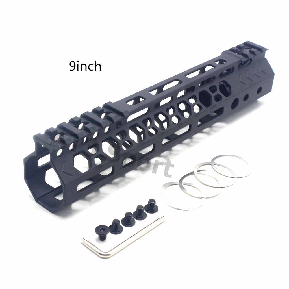 Hunting Accessories Tactical 9inch Mlok handguard Free Float Mount System Picatinny Rail Fit .223/5.56 AR15 Black Anodized
