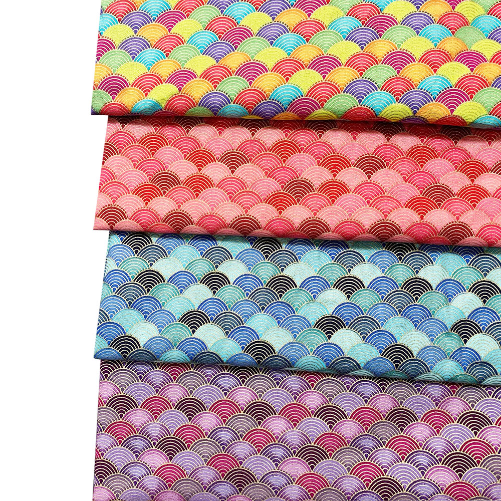 Colorful Japanese Wave Bronzing Cotton Fabric Cloth For DIY Patchwork Sewing Clothing and Accessories Needlework