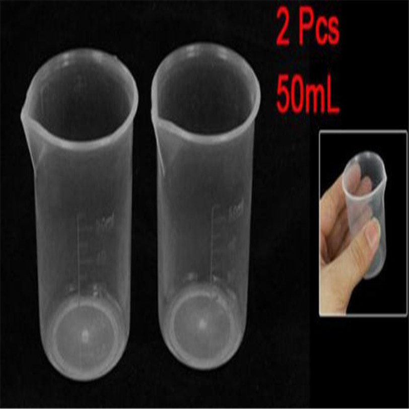 50mL Graduated Beaker Clear Plastic Measuring Cup for Lab 2 Pcs Jun28 Professional Factory price Drop Shipping