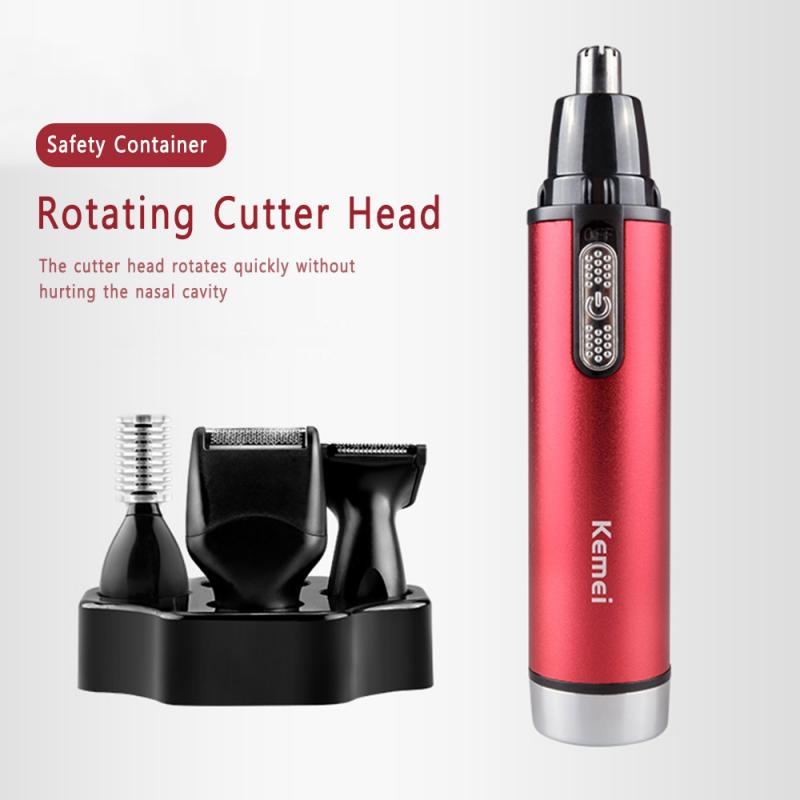 4-in-1 Rechargeable Ear Nose Trimmer Hair Clipper Eyebrow Trimmer Shaving Beard Shaving Hair Grooming Kit