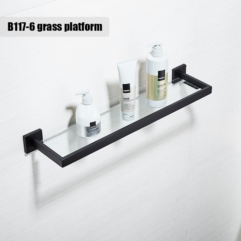 Black Quality Bathroom Hardware Set 304 Stainless Steel Towel Rack Toilet Paper Holder Liquid Soap Holder Towel Bar 10 Choice