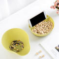 Creative Plastic Fruit Dish Snacks Nut Melon Bowl Double Layers Candy Storage Box Lazy Fruit Plate With Phone Holder