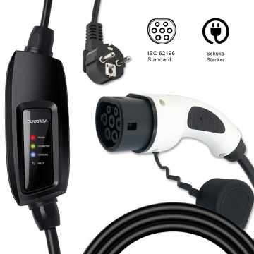 DUOSIDA evse input EV charging stations 16A schuko Connector IEC 62196-2 Type2 Electric car Charging level 2 Charger plug