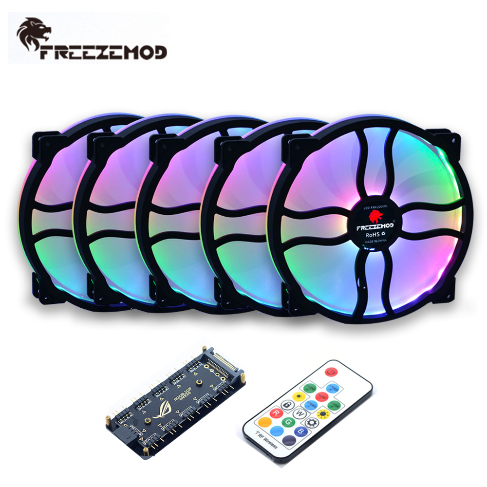 FREEZEMOD Water Cooler Radiator Fan LED 5V A-RGB 20CM Chassis Fan AURA SYNC Water Cooling Kit CE ROSH For Modding Rainbow Aurora
