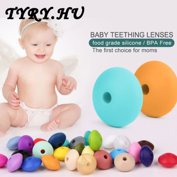 * 300pcs 12mm Lentil Beads Baby Pacifier Clip Chain Beads DIY Baby Mom Jewelry/Dummy Pacifier Clip Food Grade Silicone Teething