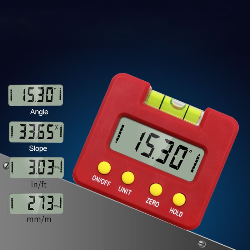 Mini Magnetic Horizontal Bubble Angle Meter Digital Display Protractor Inclinometer Electronic Level Gauge