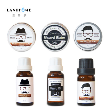 Lanthome Beard Care Bro Balm Beard Moustache Wax Cream Oil Kit Beard Growth Organic Mustache Wax Men Beard Smooth Growth Styling