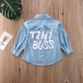 New 2020 Autumn Toddler Kids Baby Boys Girls Shirts Tops Clothes Denim Letter Print Long Sleeve Tops Shirt Casual Outerwear 2-7Y