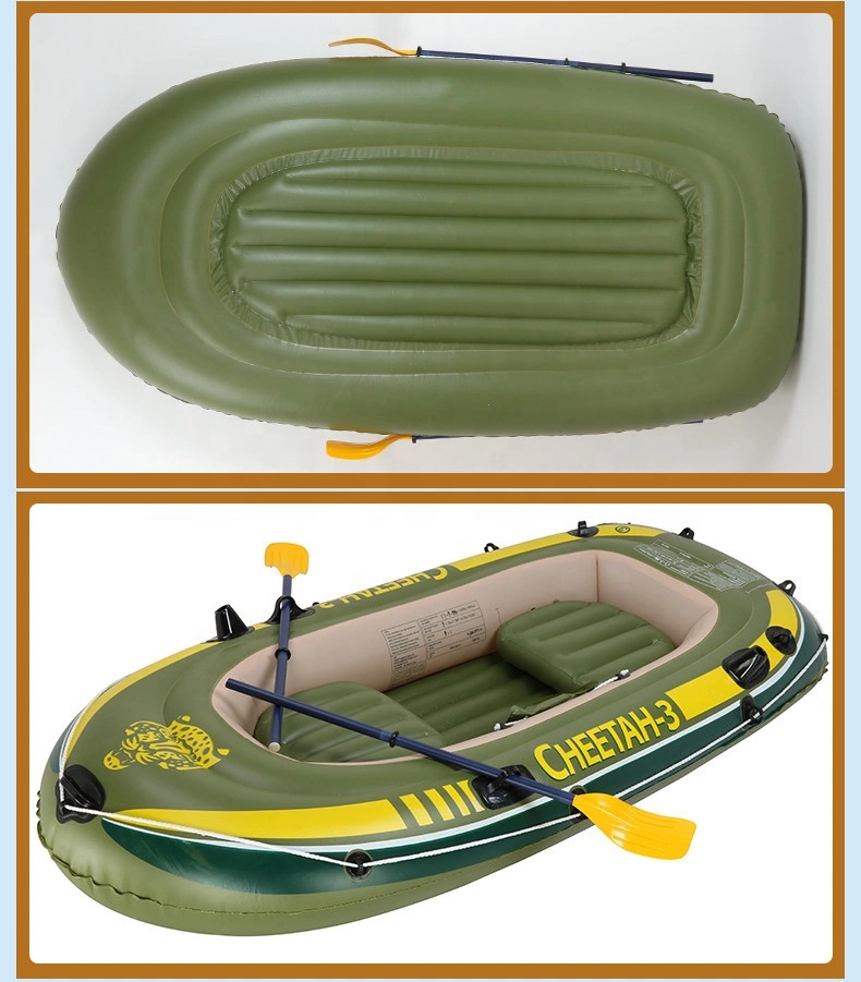 Inflatable boat for swimming in the lake