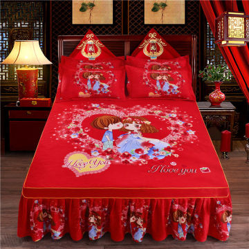 Soft Sanding Fitted Bed Sheet Cover Thicken Bedspread Twin King Queen Size Bed Skirt Wedding Bed Skirt Cover