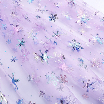 160cm Width Soft Pink Bronzing Glitter Colorful Snowflake Mesh Fabric For Skirt Dress, White, Blue, Grey, Black, By The Meter