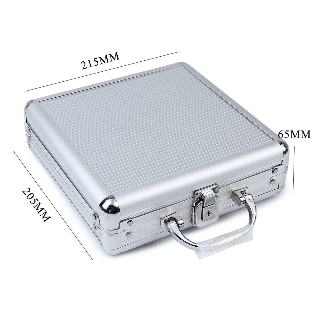 JULY'S SONG 100pcs Capacity Poker Chips Case Portable Non-slip Suitcase Aluminum Texas Playing Card Chips Box