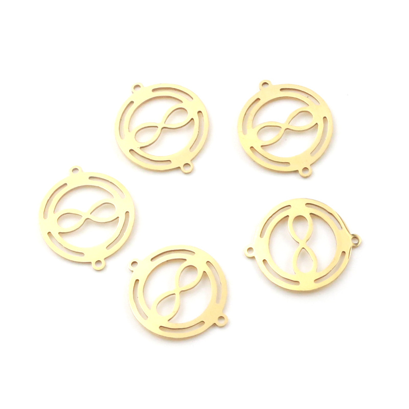 Aiovlo 5pcs/lot Infinite Symbol Connector Charms Mirror Radian Stainless Steel DIY Necklace Bracelet Jewelry Making Wholesale
