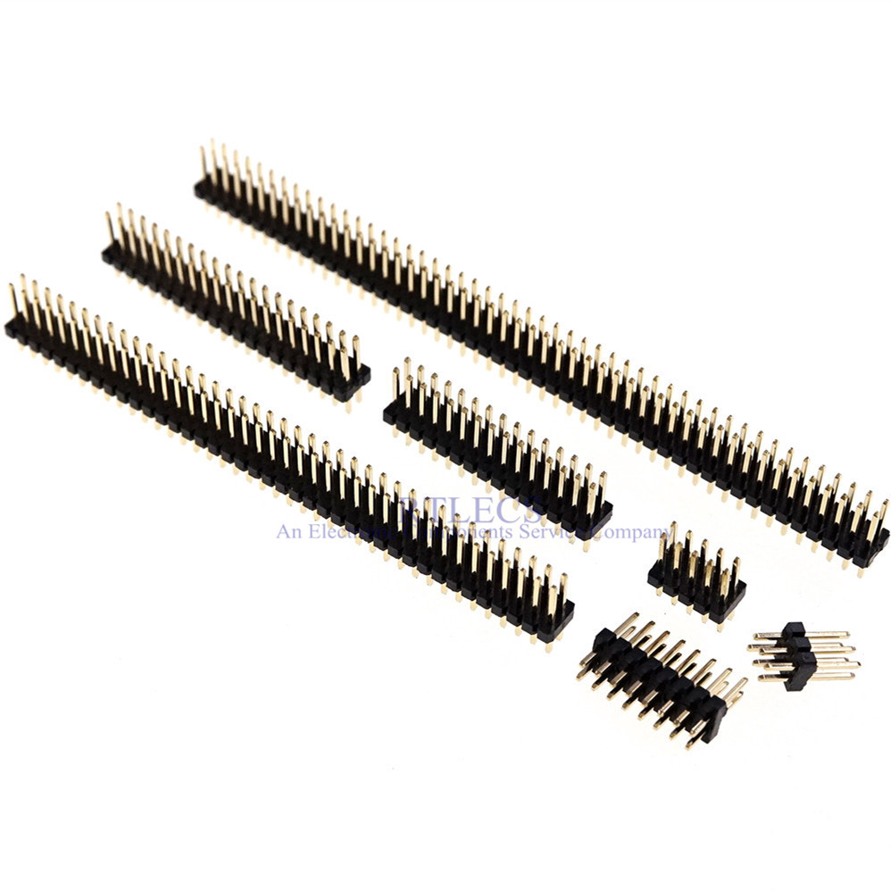 10 pcs 1.27 mm Double Row Male PCB Header Breakaway 4 6 8 10 12 14 16 20 24 26 30 40 44 50 60 80 100 Pin Through Holes PCB