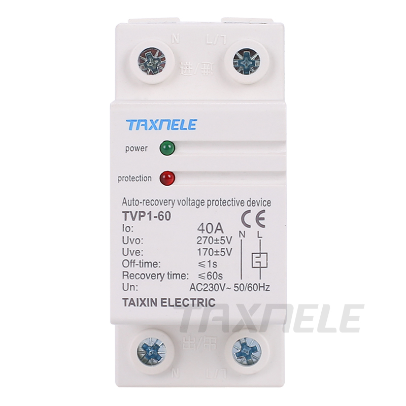 40A 63A 230V Din rail automatic recovery reconnect over voltage and under voltage protective device protection relay