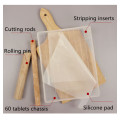 4Pcs/set DIY Handmade Nougat Silicone Mold Non-stick Mat Wooden Flat Roll Nougat Chocolate Mold Rooling Pins Baking Pastry Tools