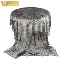 122 x 244Cm Lace Black Spider Web Halloween Decoration For Home Halloween Party Decoration Rectangle Tablecloth