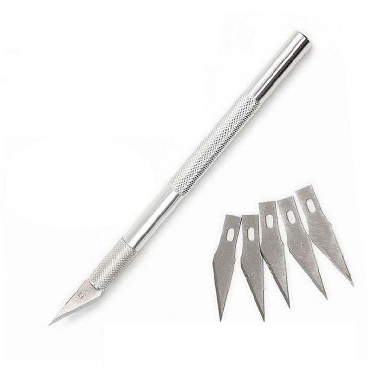 6 Blades Craft Artwork Cutting Knife DIY Carving Knife Stencil Scoring Hobby Chiseling Model Repairing Sculpture Scalpel Knife