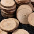 30pcs 3-4CM Wood Log Slices Discs For DIY Crafts Wedding Centerpieces DIY Handmade Round Wood Chips