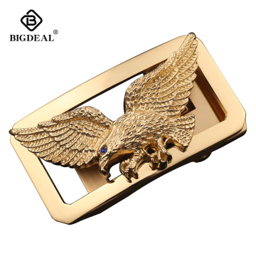 BIGDEAL Luxury Gold Eagle Stainless Steel Men's Automatic Buckle Waist Belt Accessories Designer Belts Buckle