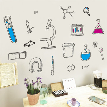 Microscope Science Scientist Chemistry School laboratory dormitory Wall Sticker for kids room bedroom studyroom Art
