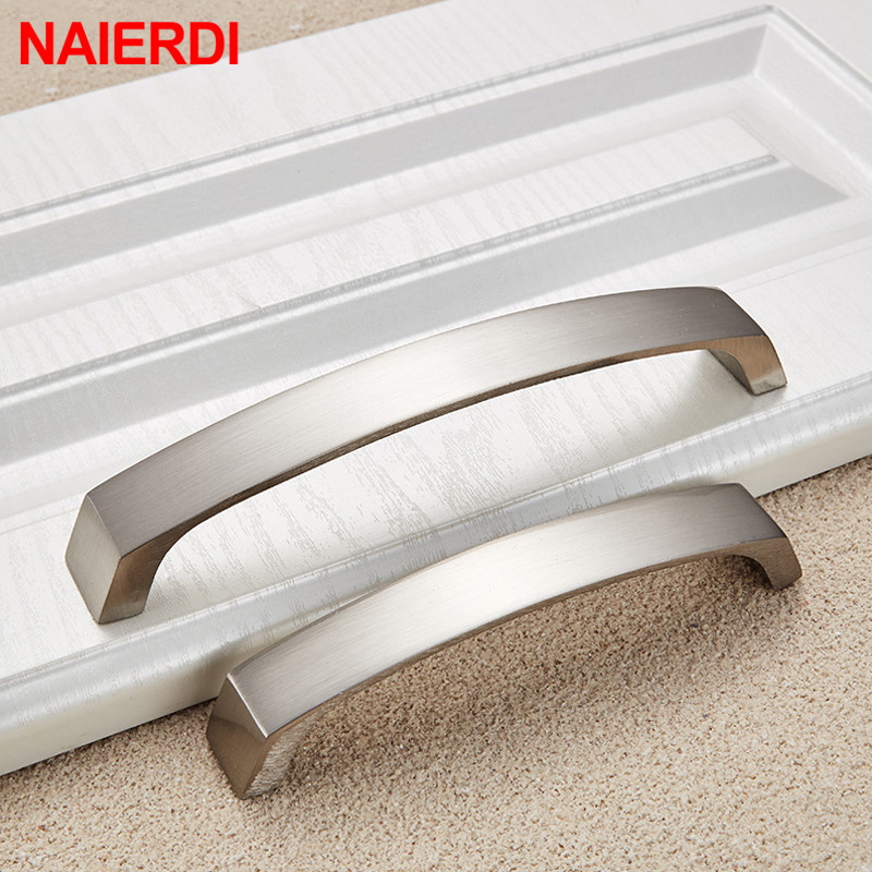 NAIERDI 10PCS Modern Style Cabinet Pulls Knobs Door Kitchen Handles Furniture Hardware Wardrobe Cupboard Handle Drawer Pulls