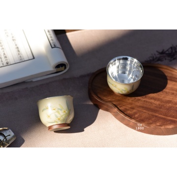 Elegant Narcissus Orchid Porcelain Tea Cup