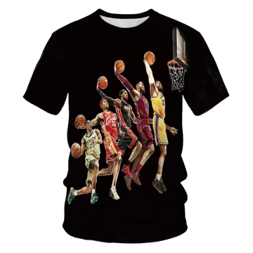 Fashion round neck sports t-shirt basketball star print short-sleeved t-shirt men's casual t-shirt men's clothing t-shirt for me