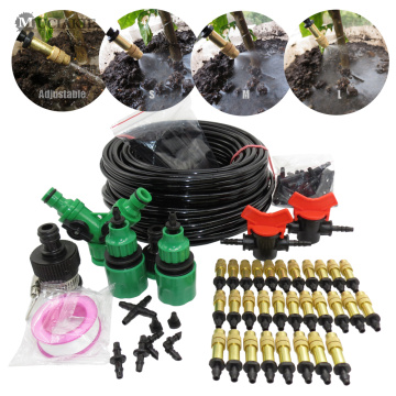 30M Automatic Garden Watering Mist Spray Irrigation Misting System Watering Kits Micro Drip Irrigation Adjustable Brass Nozzle