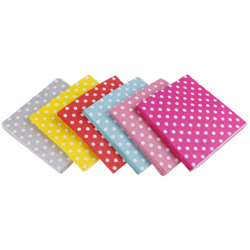 20PCS Polka Dot Paper Napkins Decoupage Printed Beverage Baby Shower Event & Party Tissue Napkins Kitchen Decoration Serviettes