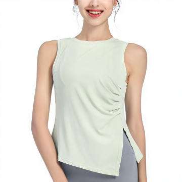 Sporty Quick-dry Solid Collarless Polyester Sports Vest