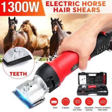 1300W Electric Shearing Horse Clipper Adjustable Speed Shearing Machine Animal Pet Grooming Clipper Trimmer Hair Cutter Shaver