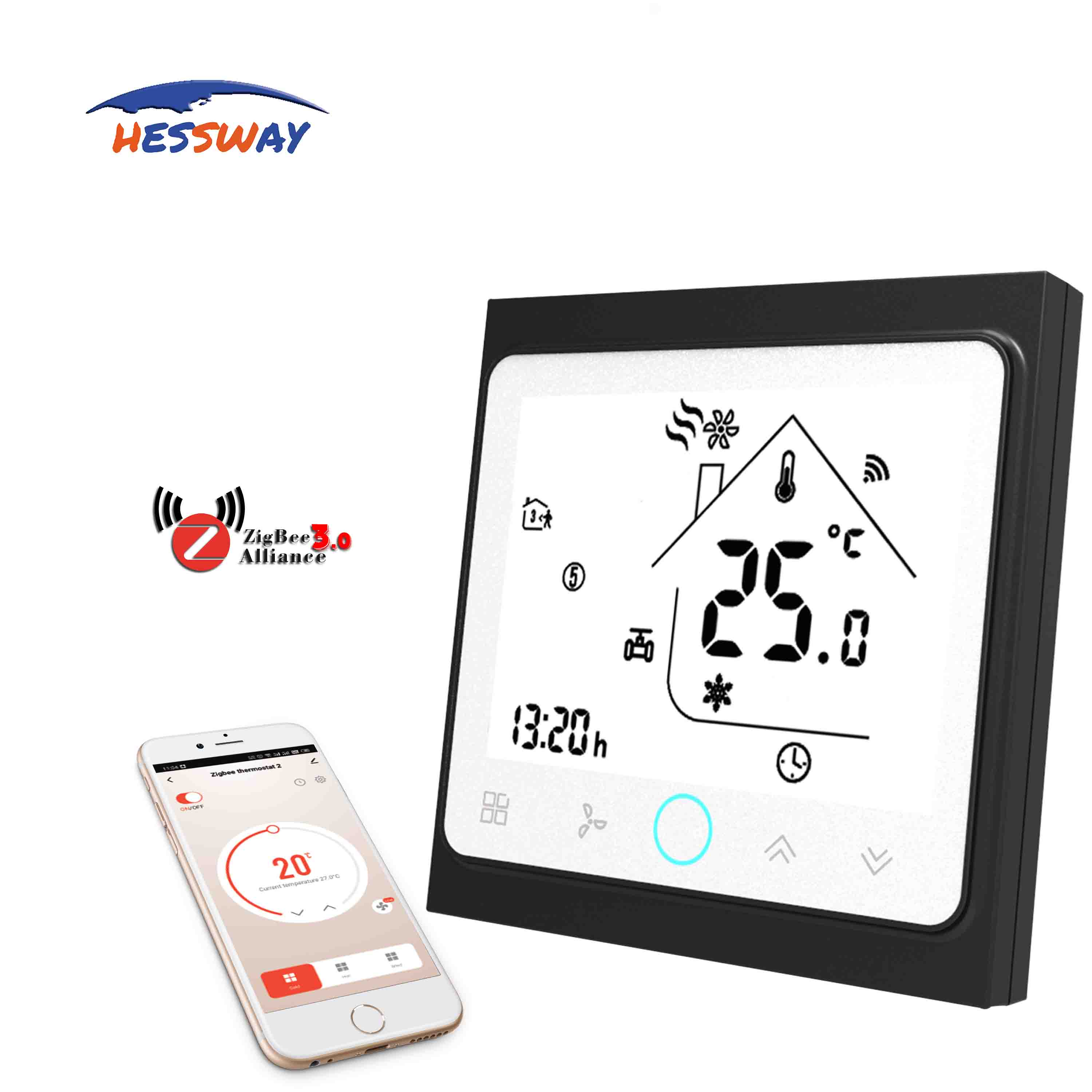 2p&4p fan coil unit wifi wireless room thermostat zigbee for Bridge TUYA smart device