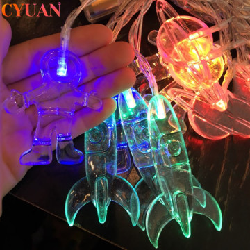 Outer Space Party Astronaut Rocket Ship String Light Galaxy Solar System Theme Baby Shower First Birthday Boy Party Supplies