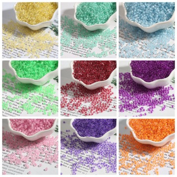 DIY beaded accessories transparent magic color dyed core rice beads cross stitch glass millet beads diy loose beads handmade