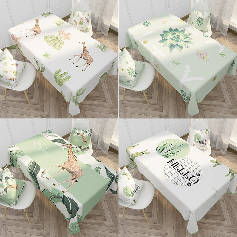 New Waterproof Tablecloth Plant giraff rectangular stain Table Cloth oilcloth Party dining Table cover For home and kitchen 0035