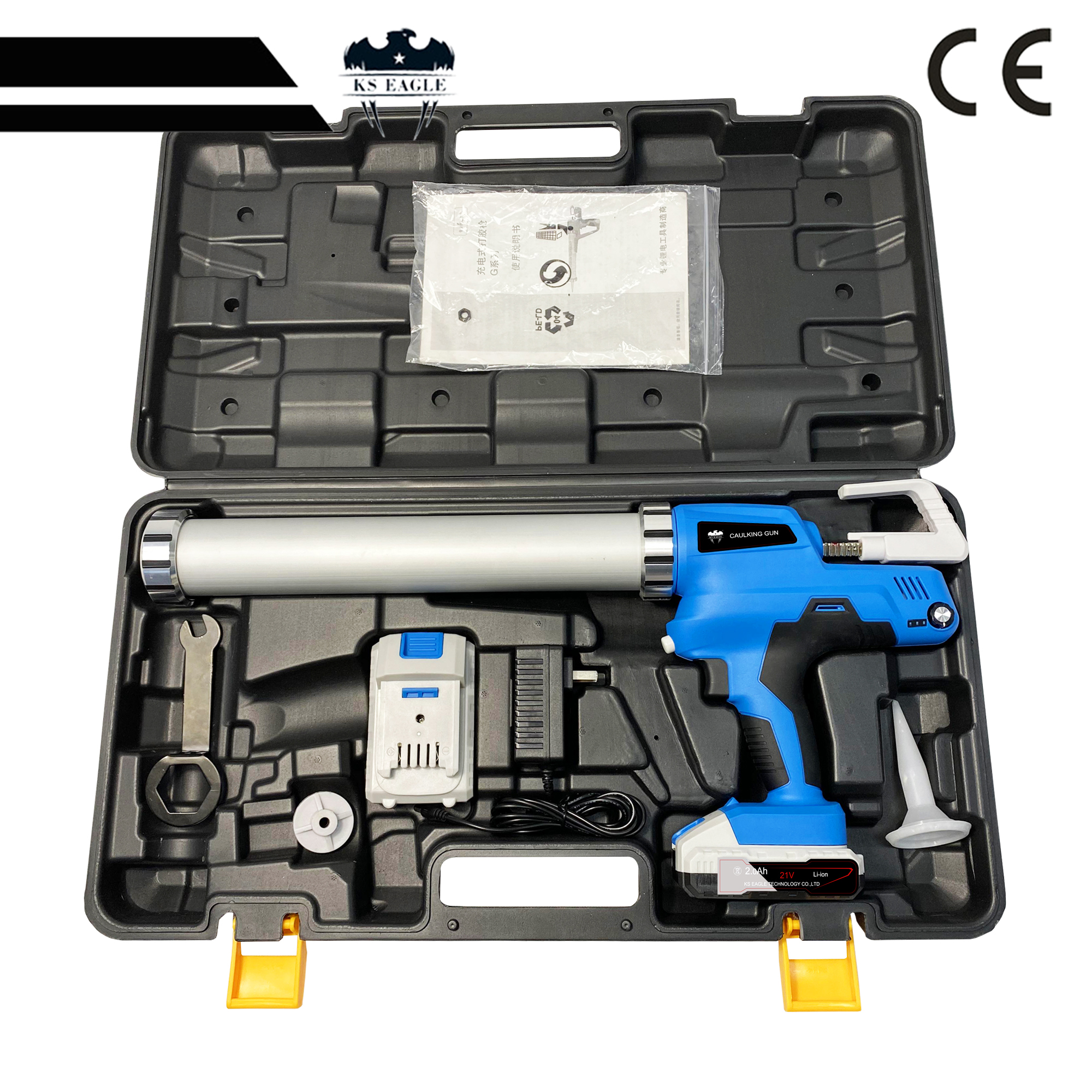 Electric Cordless Caulking Gun With Li-Batteries 21V DIY Electric CorHandheld Glass Hard Rubber Sealant Guns Tool